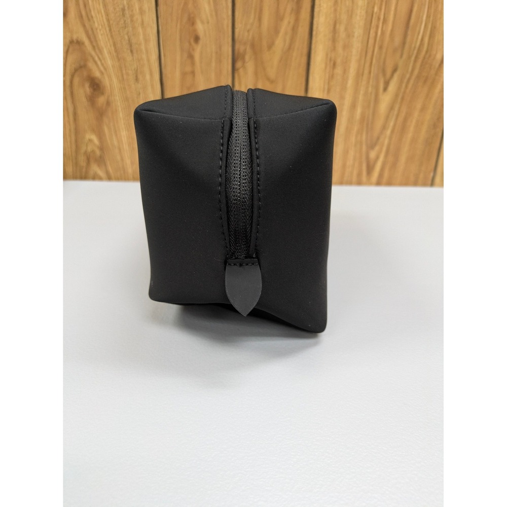 Burberry Toiletry Bag OS Black Neoprene Logo Zip Travel Pouch Minimalist - Picture 3 of 11